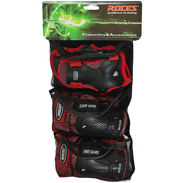 Roces Set geventileerde hockeybeschermers voor kinderen/kinderen UTMR78374_blackred large