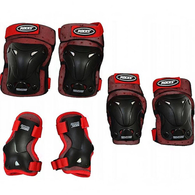 Roces Set geventileerde hockeybeschermers voor kinderen/kinderen UTMR78374_blackred large