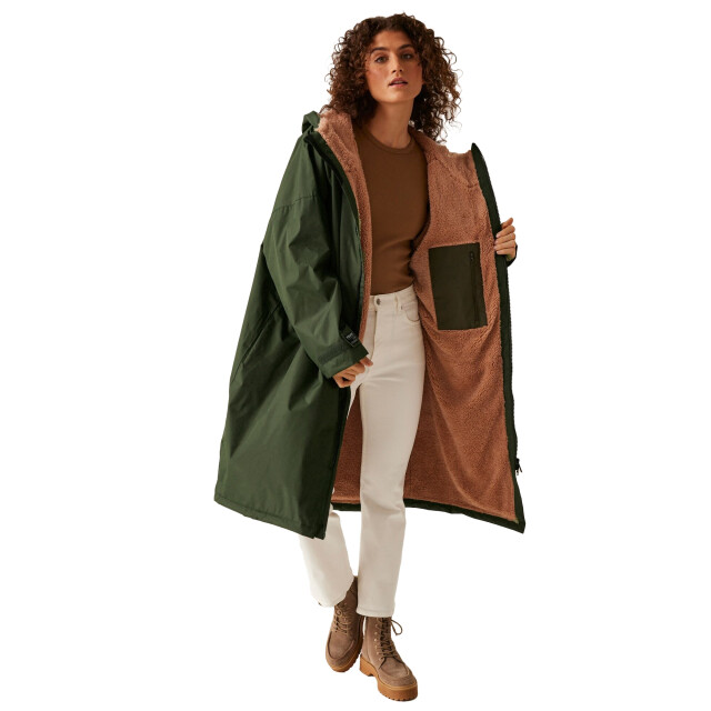 Regatta Waterdichte fleece gevoerde luierjas voor volwassenen UTRG9120_darkkhaki large