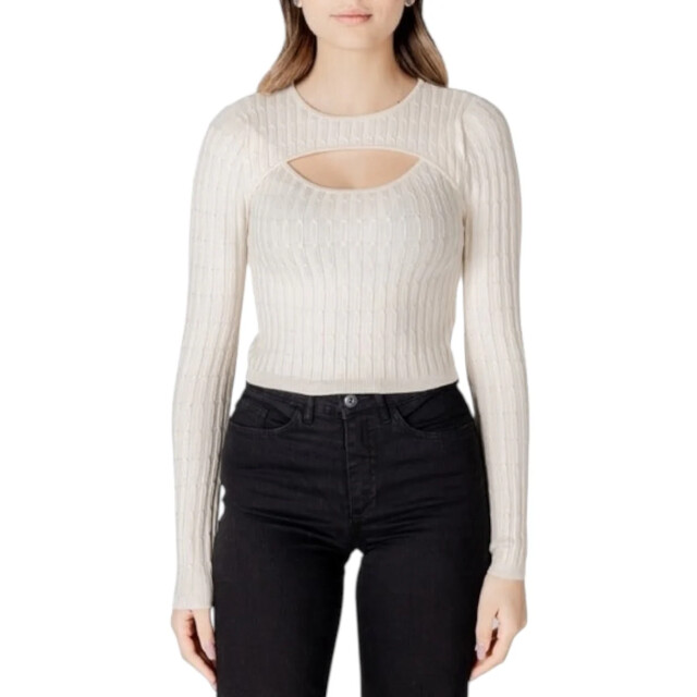 Only Breimode dames Only Beige Trui Met Lange Mouwen large