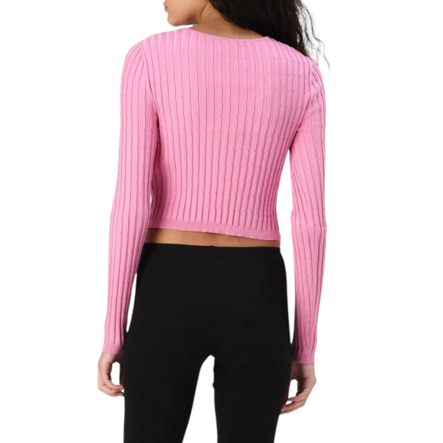Only Breimode dames Only Roze Croptop met Lange Mouwen large