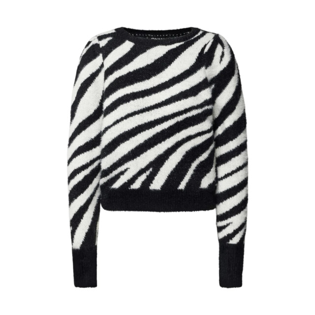 Only Breimode dames Only Zwart/Wit Zebraprint Trui large