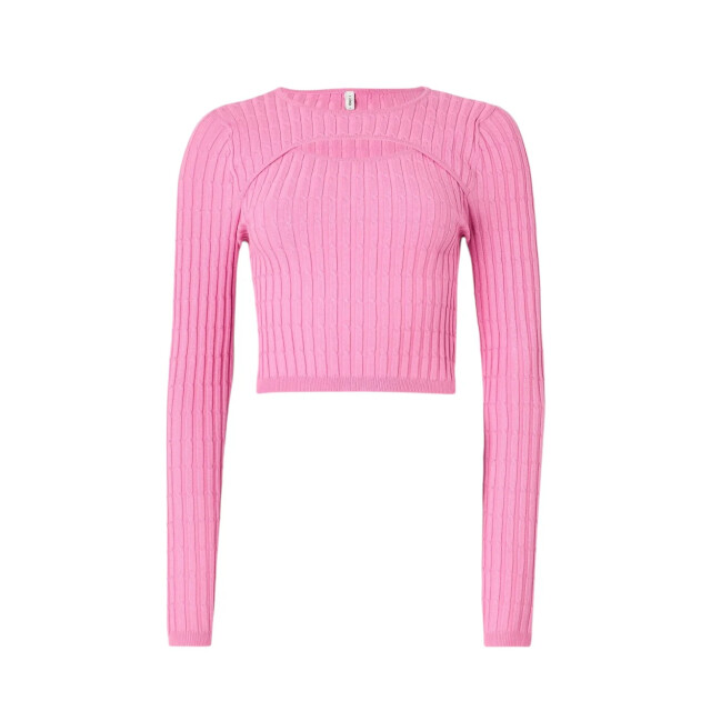 Only Breimode dames Only Roze Croptop met Lange Mouwen large