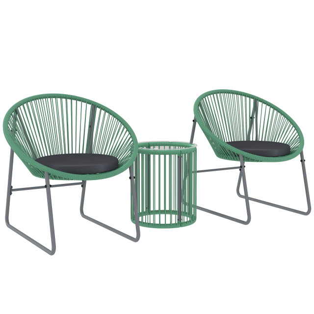 4goodz Outsunny 3-delige tuinmeubelset bistroset kunststof-rattan met glazen 3175382 large