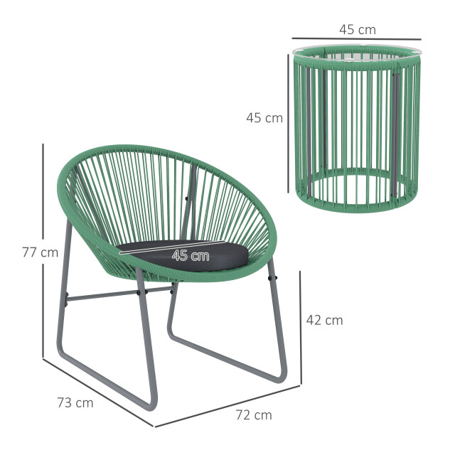 4goodz Outsunny 3-delige tuinmeubelset bistroset kunststof-rattan met glazen 3175382 large