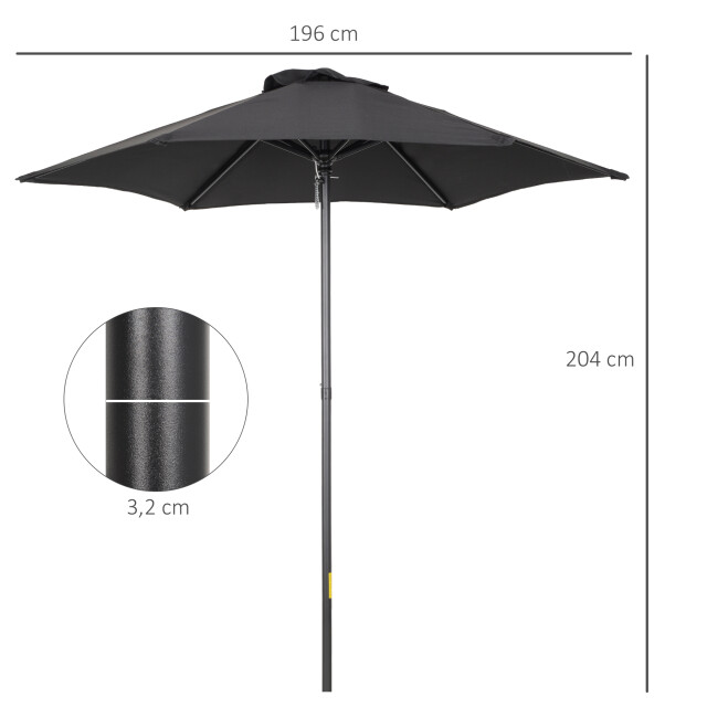 4goodz Outsunny parasol Ø196 cm zeshoekige parasol voor strand balkon tuin - 3175383 large