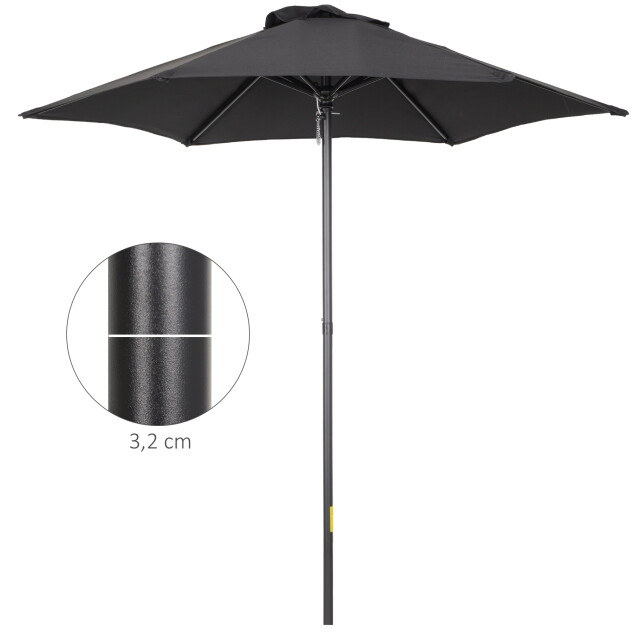4goodz Outsunny parasol Ø196 cm zeshoekige parasol voor strand balkon tuin - 3175383 large