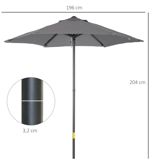 4goodz Outsunny parasol Ø196 cm zeshoekige parasol voor strand balkon tuin - 3175384 large