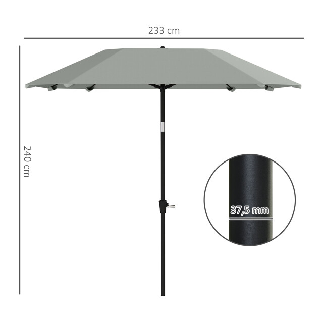 4goodz Vierkante kantelbare parasol met aluminium paal - 3175380 large