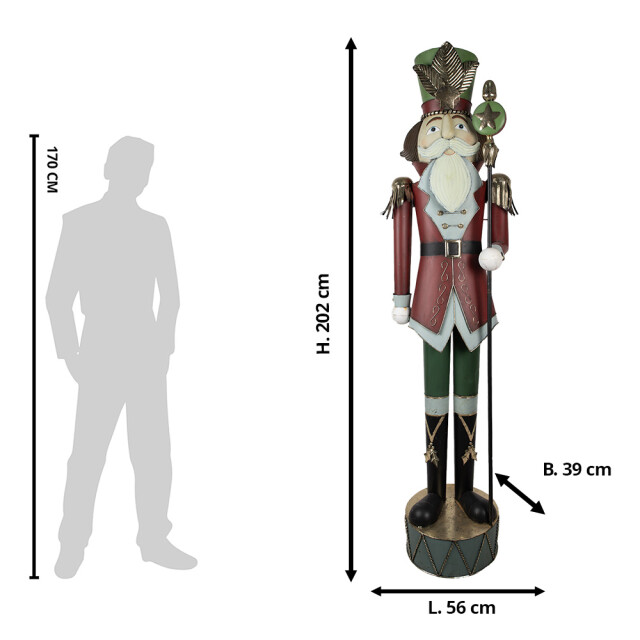Clayre & Eef Beeld notenkraker 202 cm metaal kerstdecoratie 3175360 large