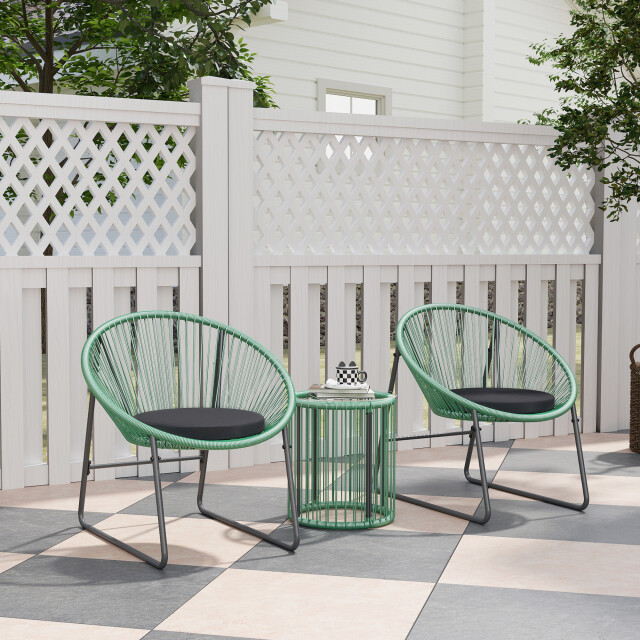 4goodz Outsunny 3-delige tuinmeubelset bistroset kunststof-rattan met glazen 3175382 large