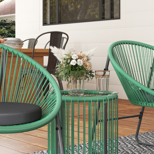 4goodz Outsunny 3-delige tuinmeubelset bistroset kunststof-rattan met glazen 3175382 large