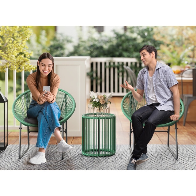 4goodz Outsunny 3-delige tuinmeubelset bistroset kunststof-rattan met glazen 3175382 large