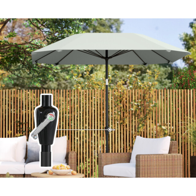 4goodz Vierkante kantelbare parasol met aluminium paal - 3175380 large