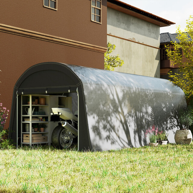 4goodz Outsunny tuinschuur met kunststof zeil, gereedschapstent, opzetbare 3175378 large