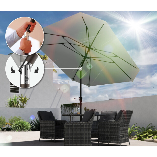 4goodz Vierkante kantelbare parasol met aluminium paal - 3175380 large
