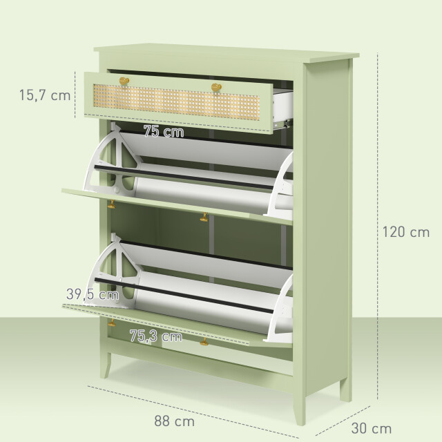 4goodz Homcom schoenenkast voor 12 paar schoenen, met 1 uitschuifbare lade, 2 3175381 large