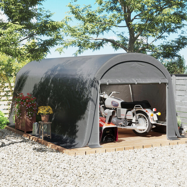 4goodz Outsunny tuinschuur met kunststof zeil, gereedschapstent, opzetbare 3175378 large