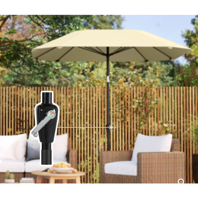4goodz Outsunny parasol 233cm vierkant kantelbaar aluminium buis, glasvezel 3175377 large