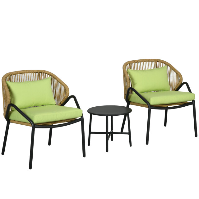 4goodz Rattan terrasmeubelset, 3-delige bistroset metalen frame - 3175374 large
