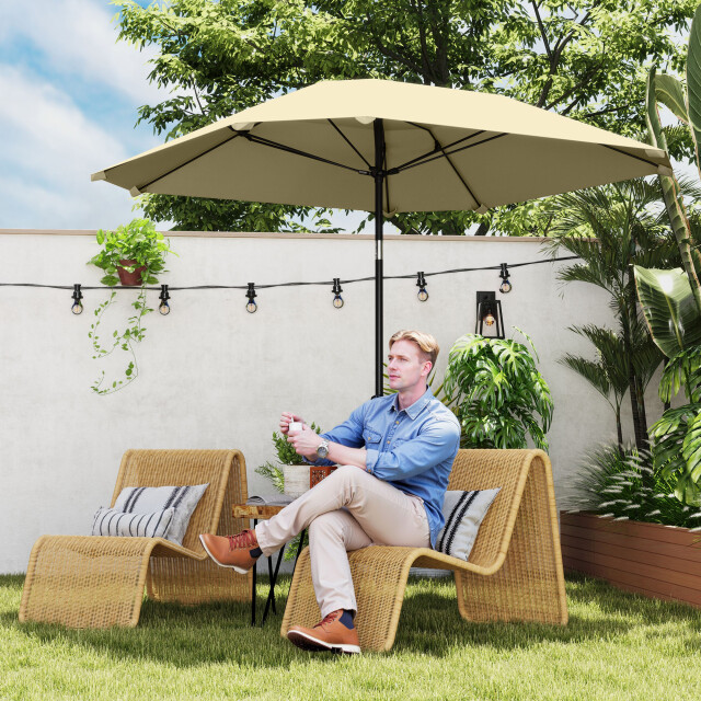 4goodz Outsunny parasol 233cm vierkant kantelbaar aluminium buis, glasvezel 3175377 large