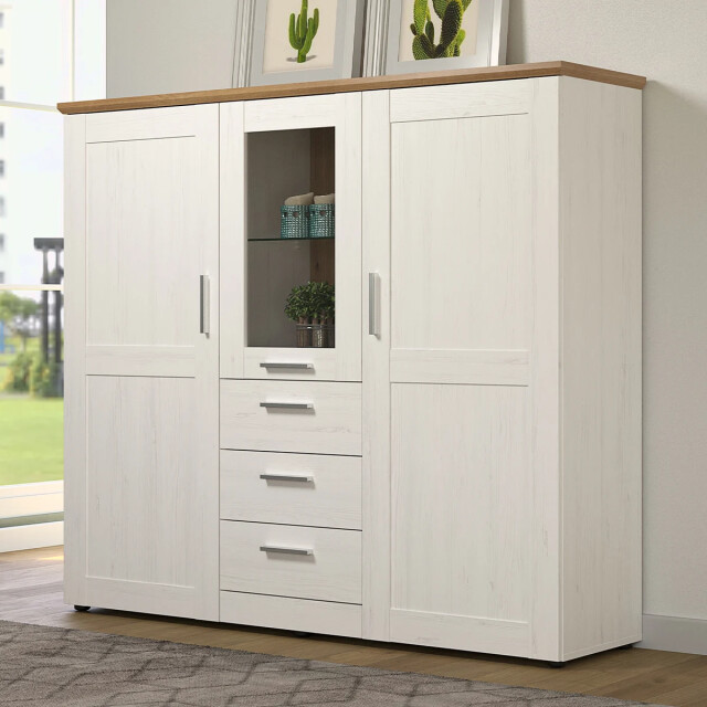 CaliCosy Dressoir 3 deuren waarvan één met gehard glas, 3 laden l159 cm shade 2930749 large