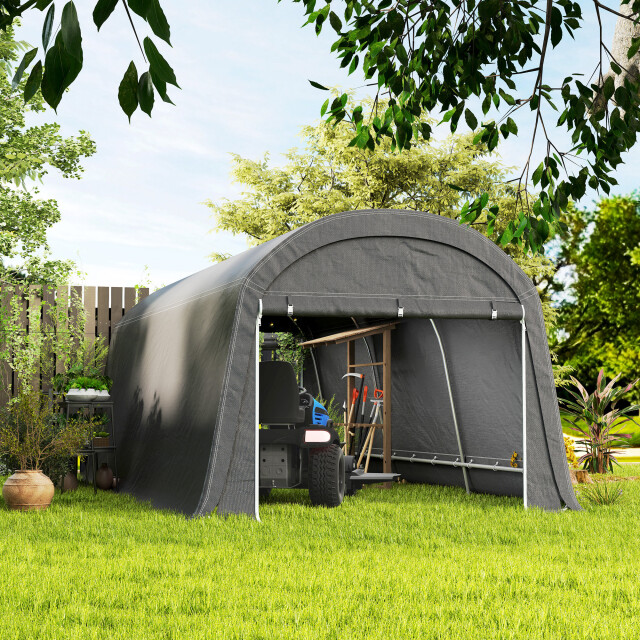 4goodz Outsunny tuinschuur met kunststof zeil, gereedschapstent, opzetbare 3175378 large