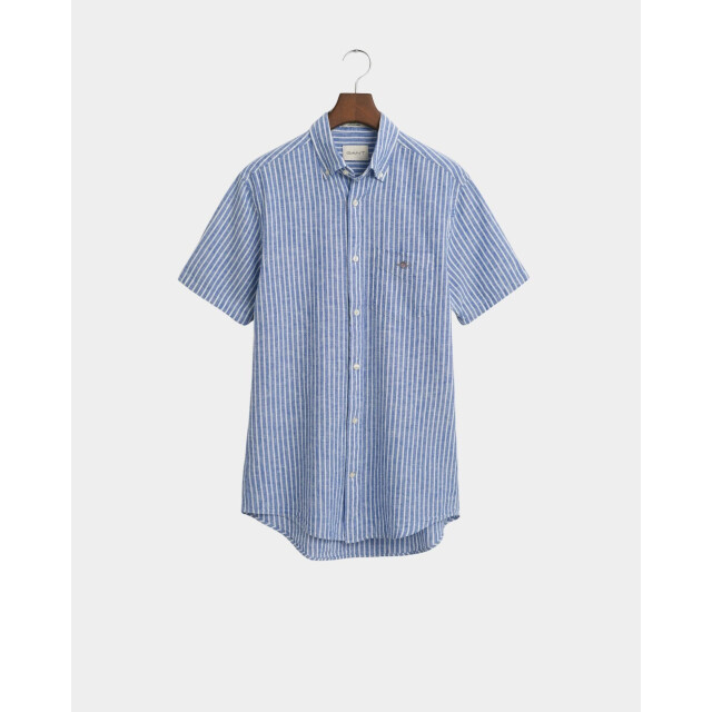 Gant Casual hemd korte mouw reg cotton linen stripe ss sh 3250039/407 187863 large