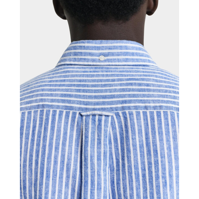 Gant Casual hemd korte mouw reg cotton linen stripe ss sh 3250039/407 187863 large