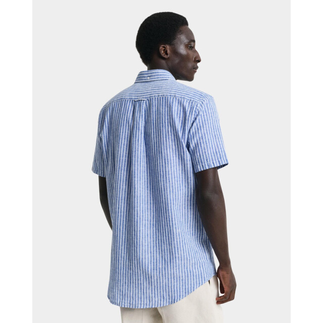 Gant Casual hemd korte mouw reg cotton linen stripe ss sh 3250039/407 187863 large