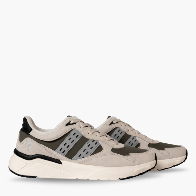 Q1905 Sneaker kampen beige/legergroen/zwart QM1253434-808-1 large