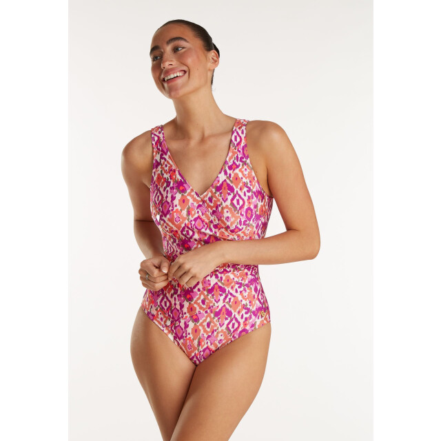 Ten Cate swimsuit v-neck padded badpak dames multicolour-roze 068847_507-46 large