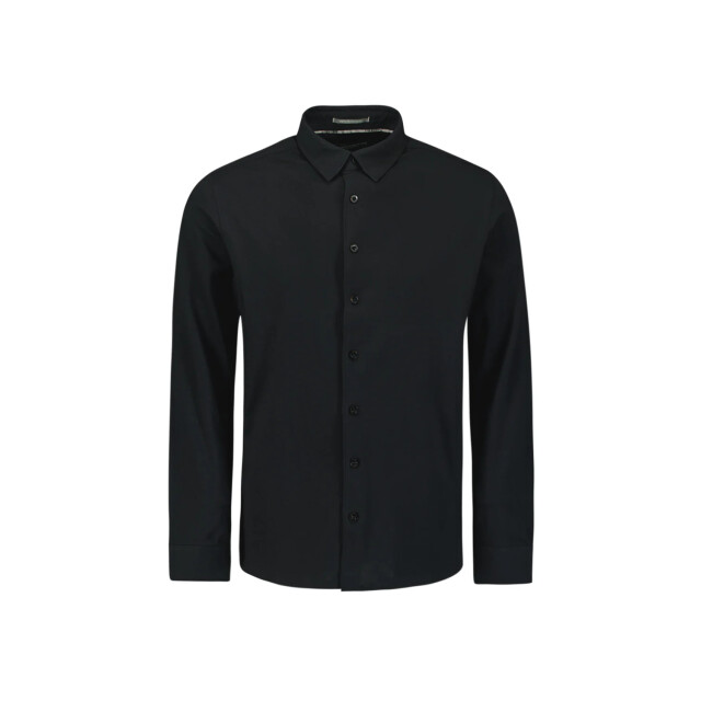 No Excess Heren jersey pique overhemd n4186 020 black NoExcess Overhemd N4186 020Black large