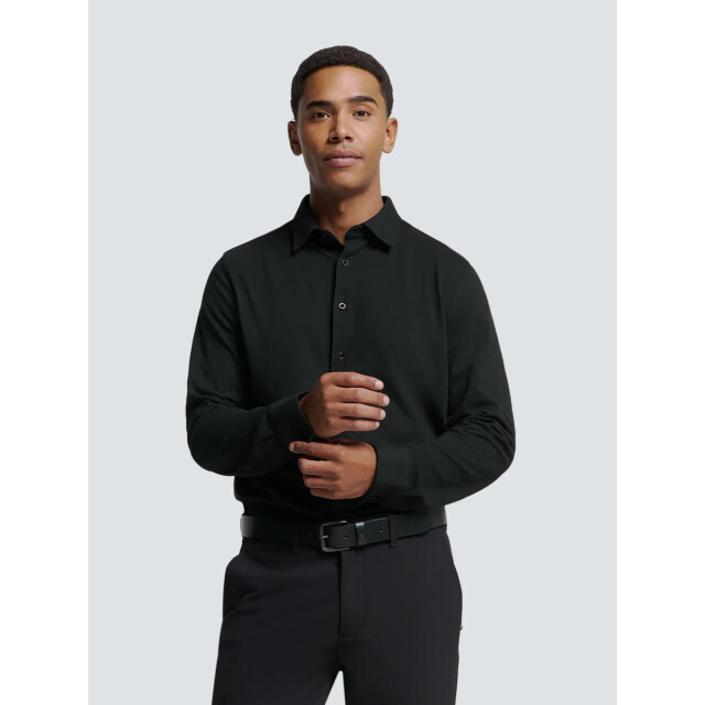 No Excess Heren jersey pique overhemd n4186 020 black NoExcess Overhemd N4186 020Black large