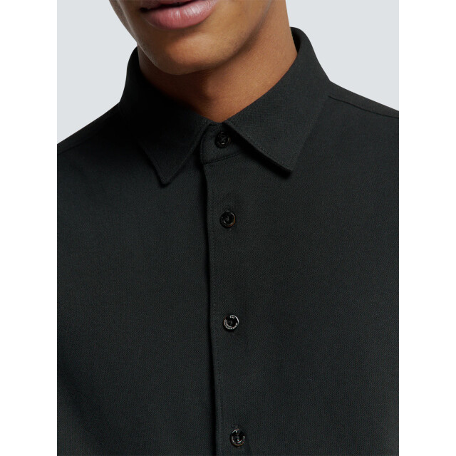 No Excess Heren jersey pique overhemd n4186 020 black NoExcess Overhemd N4186 020Black large