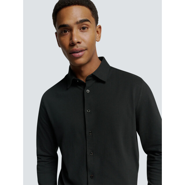 No Excess Heren jersey pique overhemd n4186 020 black NoExcess Overhemd N4186 020Black large