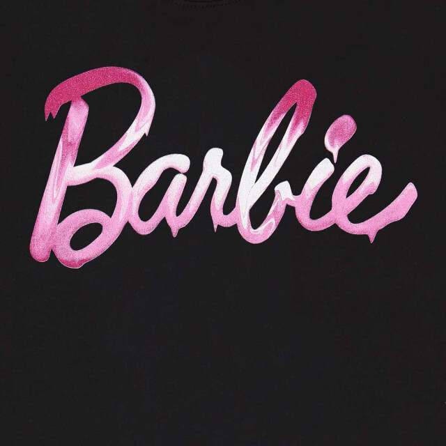 Barbie Unisex volwassene gesmolten logo t-shirt UTHE1555_black large