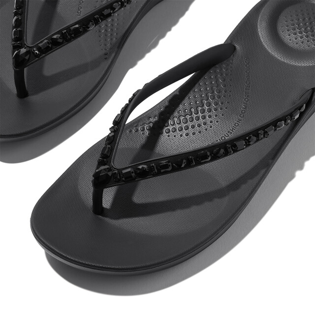 FitFlop Iqushion multi-crystal ergonomic flip-flops JC8 large