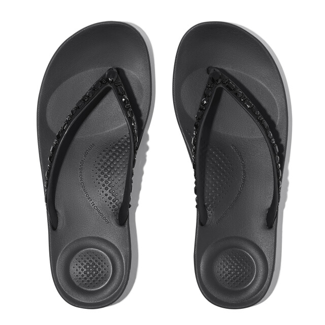 FitFlop Iqushion multi-crystal ergonomic flip-flops JC8 large