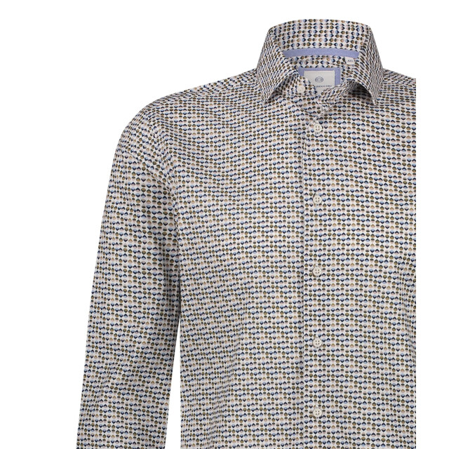 Blue Industry Het retro print overhemd | 5118.51-SAND large