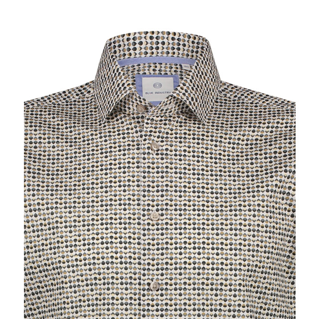 Blue Industry Het retro print overhemd | 5118.51-GREEN large