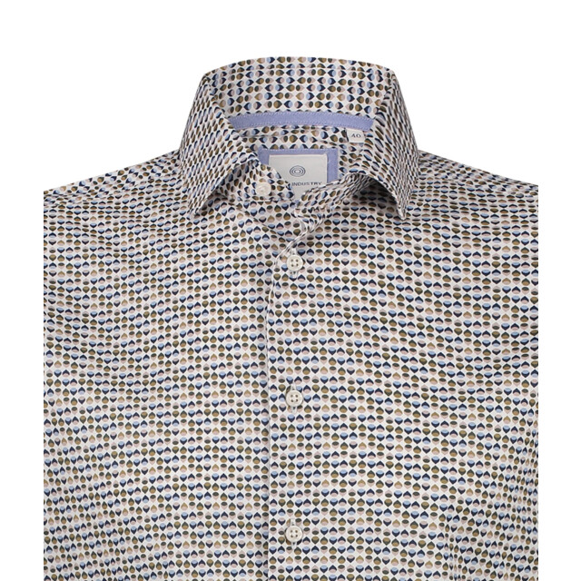 Blue Industry Het retro print overhemd | 5118.51-SAND large