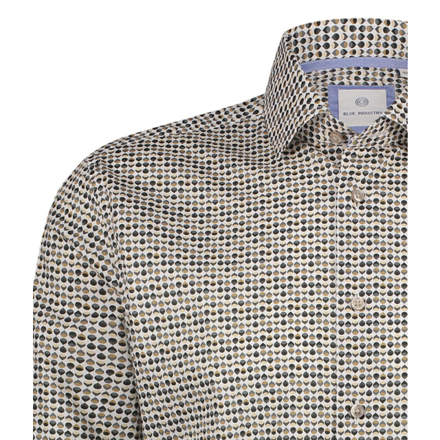Blue Industry Het retro print overhemd | 5118.51-GREEN large