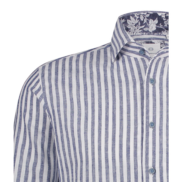 Blue Industry Het gestreepte katoenen overhemd | 5114.51-NAVY large