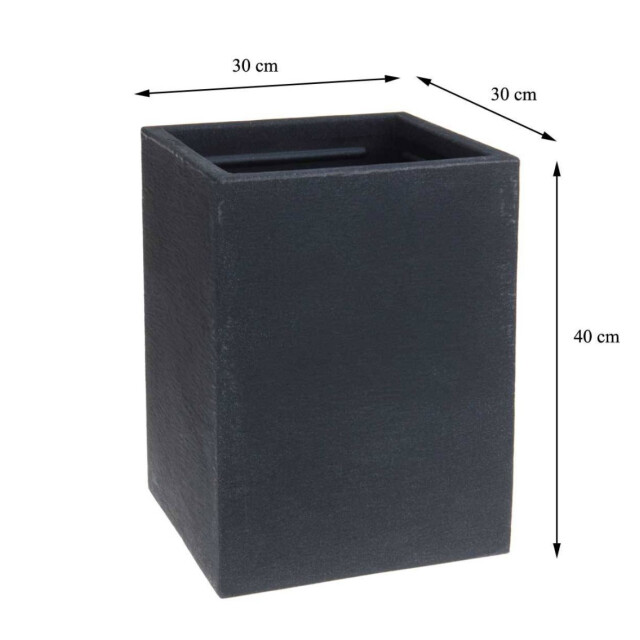 4gardenz Plantenbak stone 30x30x40 cm bloembak binnen en buiten antraciet 3047576 large