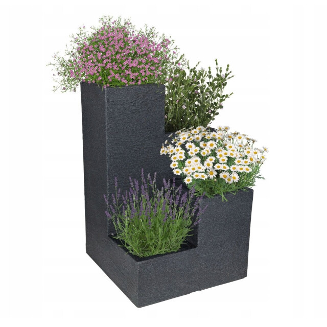 4gardenz Plantenbak stone trapsgewijs voor binnen en buiten 40x40x60 cm 3047577 large