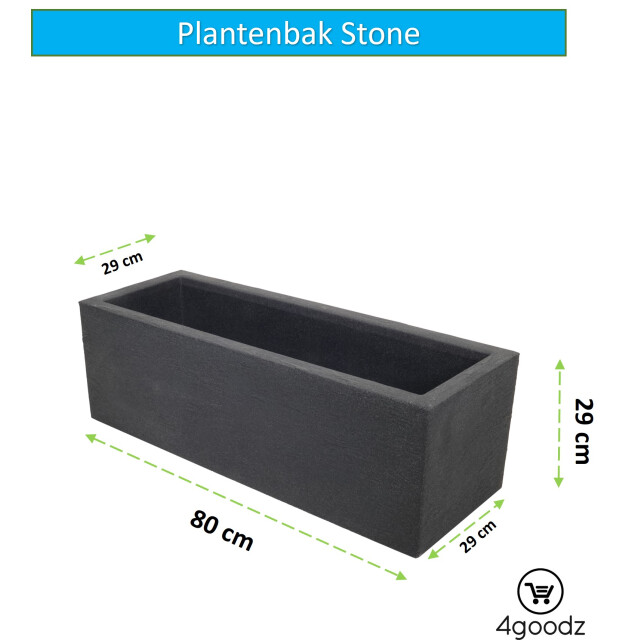 4gardenz ® stone rechthoekige plantenbak 29x80x29 cm steen 3171912 large