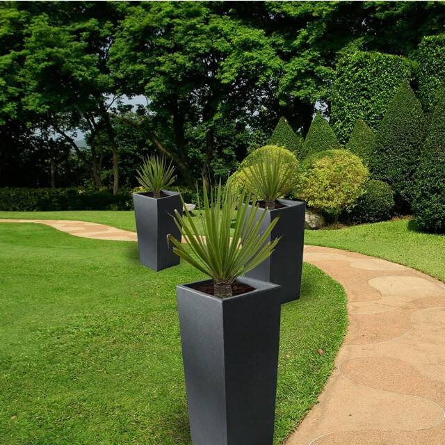 4gardenz ® stone pilaar plantenbak bloempot 30x30x80 cm steen 3171911 large