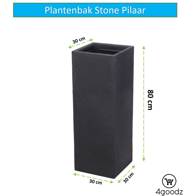 4gardenz ® stone pilaar plantenbak bloempot 30x30x80 cm steen 3171911 large
