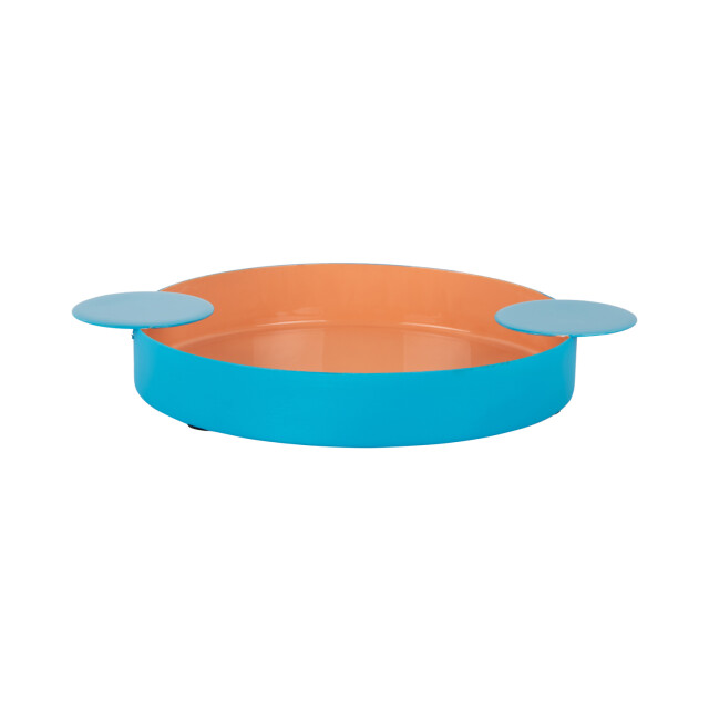 Present Time dienblad double funky medium peach orange & aqua blue 3062359 large